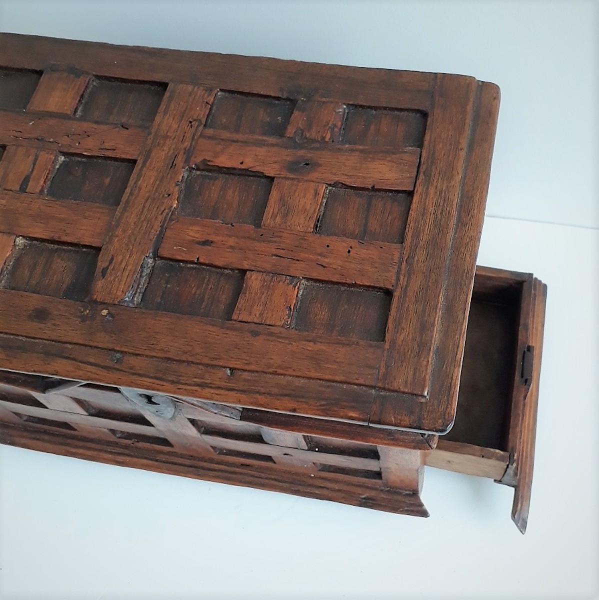 18th century French Walnut Box With Secret Drawer