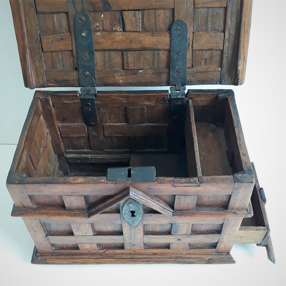 18th century French Walnut Box With Secret Drawer