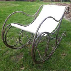 French Garden Rocking Chair 1920 in iron, France