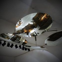 Pendant Of 4 Convex Mirrors 1970 in stainless steel, Italy 1970