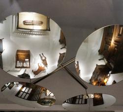 Pendant Of 4 Convex Mirrors 1970 in stainless steel, Italy 1970