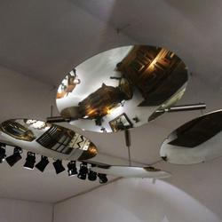 Pendant Of 4 Convex Mirrors 1970 in stainless steel, Italy 1970