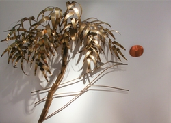 Sunset By  Daniel D´Haeseleer 1970 in brass, red cooper, Belgium signed Daniel D´haeseleer