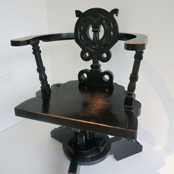 Norwegian Arts & Crafts Ebonised  Swivel Armchair Or Deskchair Arts & Crafts Norway 1920