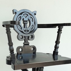 Norwegian Arts & Crafts Swivel Armchair, Deskarmchair Arts & Crafts in ebonised wood, Norwegian 1920