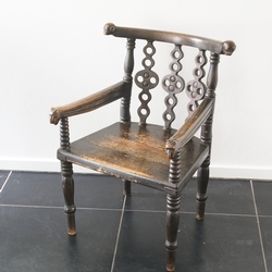 Folk Art Monkey Arm Chair country in pine, European +-1900