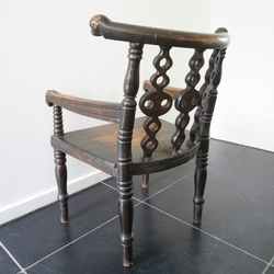 Folk Art Monkey Arm Chair country in pine, European +-1900