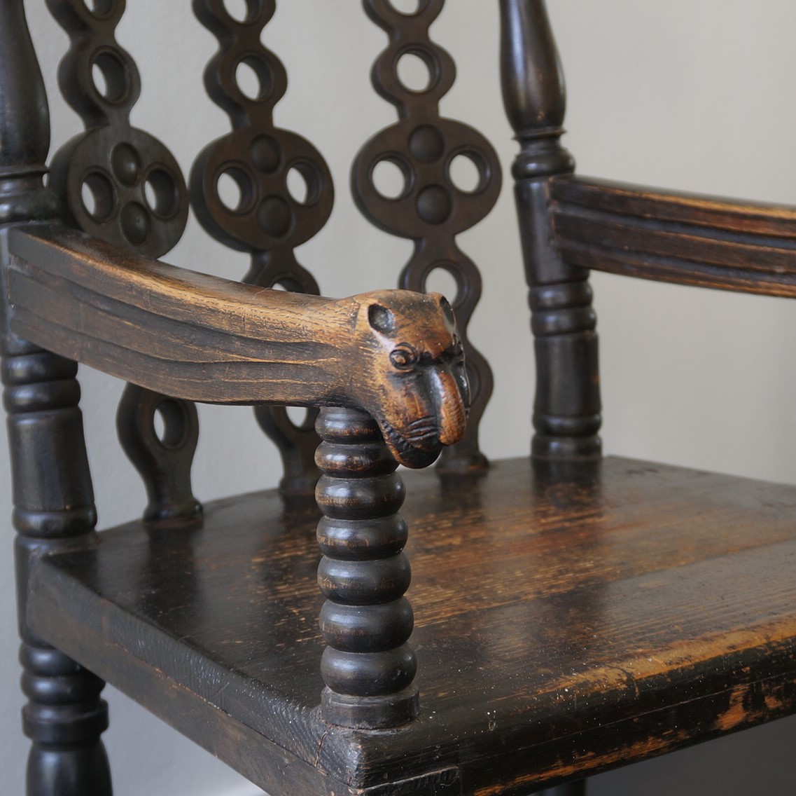 country Folk Art Monkey Arm Chair