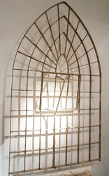 Exelent Gothic Windowframe neo gothic in iron, Belgium 1860-1870