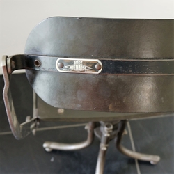 Bienaise Chair industrial in iron, pasteboard, France 1930-1940
