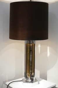 Nickel And Brass Table Lamp, 1970