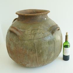 French Dordogne Terracotta Glazed Storage Jar primitive in terracotta, French early 19th century