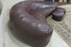 Sofa vintage en leather, France 1970